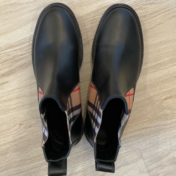 🤎🖤Burberry🤎🖤Allostock Leather Vintage Check Chelsea Booties - Picture 6 of 12